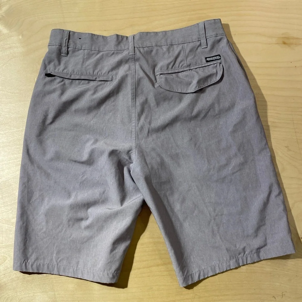 Ron Jon Light Gray Men's Flat Front Shorts 32 (OM)